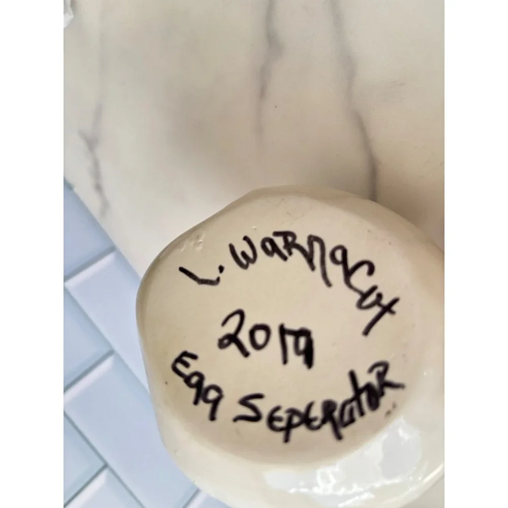Studio‎ Pottery Egg Separator Grotesque Face Pink Nose Ceramic Boogyman